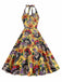 Abito con teschio hippie e fiocco giallo anni '50