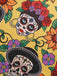 Abito con teschio hippie e fiocco giallo anni '50
