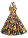 Abito con teschio hippie e fiocco giallo anni '50