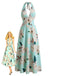 Abito-Anni '30-Floreale-in-Pizzo-con-Scollo-All'americana