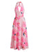 Abito-ROSA-Anni '30-Floreale-in-Pizzo-con-Scollo-All'americana