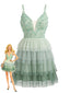 Abito verde anni '60 a strati in tulle