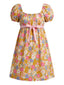 [Prevendita] Abito Babydoll Rosa Arancio Anni '50 Floreale a Maniche a Sbuffo
