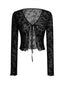 Cardigan con stampa botanica trasparente anni '80