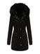 Cappotto con cerniera e rifiniture in pelliccia anni '50
