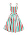 Abito a righe con cintura spalline annodate giallo anni '50