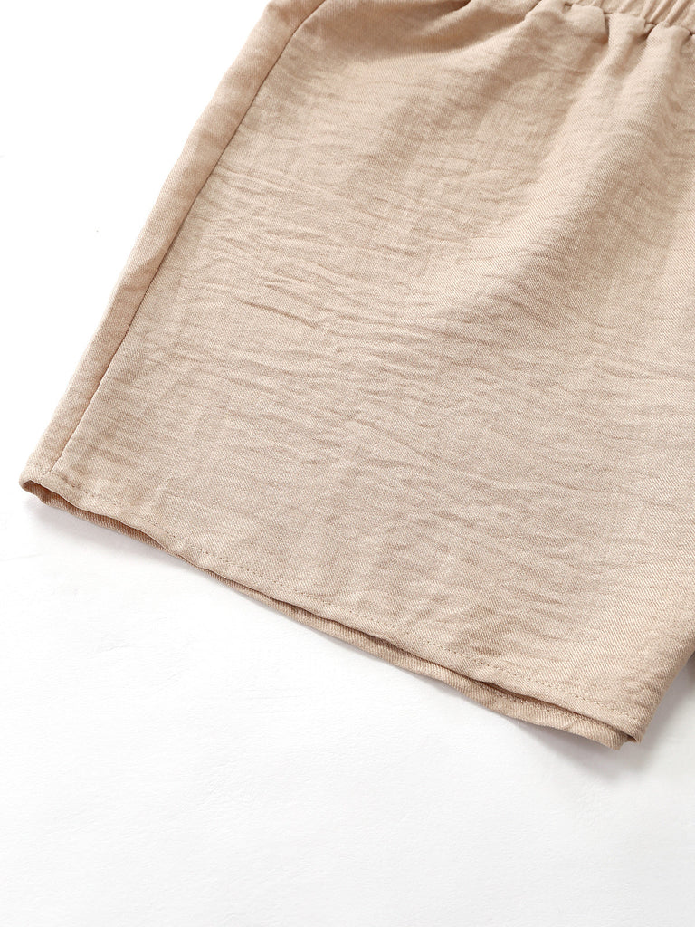 Set con Shorts Beige Tinta Unita Suit Vest & Anni '60 5