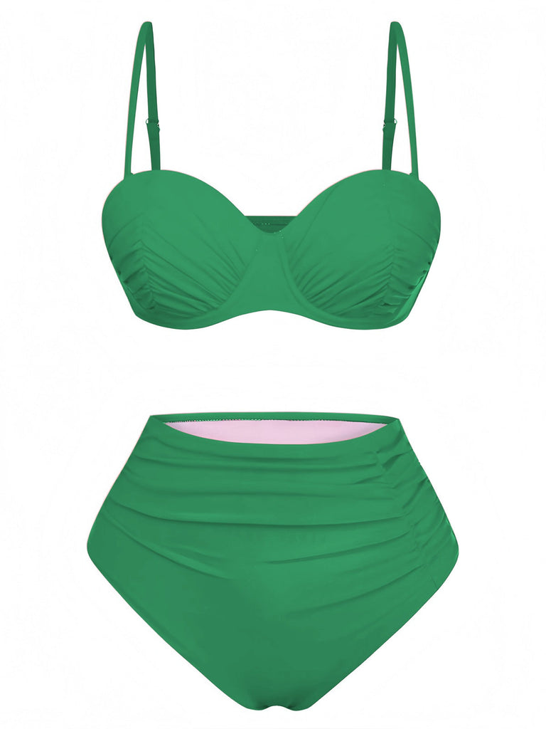 Bikini-verde-a-vita-alta-con-arricciato-anni_40