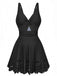 Costume con Gonna Tinta Unita Twist Front Hollow One-Piece Anni '30 2