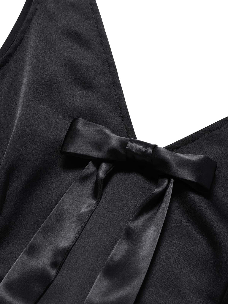 [Prevendita] Abito in Chiffon a Pois con Volant a Balze Nero & Bianco Anni '40