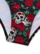 Detail: Black 1950s Skeleton Rose Halter Swimsuit, classic silhouette, perfect for vintage fashion lovers