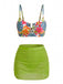 Set Tankini Floreale con Fibbia a U in Metallo a Vita Alta Anni '60 6
