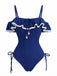 [Pre-Vendita] Costume Intero a Volant con Pendente a Conchiglia Blu Anni '40 2
