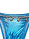 Set Bikini Blu Metallizzato Shell Halter Anni '80 5