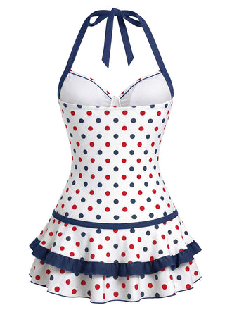 [Prevendita] Costume con Gonna a Pois Halter con Fiocco e Volant Anni '40 4