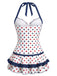 [Prevendita] Costume con Gonna a Pois Halter con Fiocco e Volant Anni '40 4