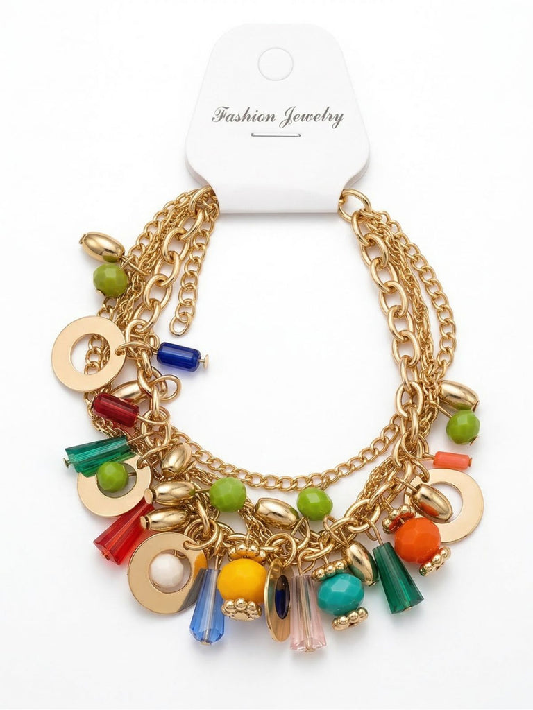 Bracciale-Boho-Multistrato-con-Perline-e-Catena-Multicolore