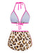 Brown 1950s Leopard Spaghetti Strap Tankini - vintage fashion, retro style