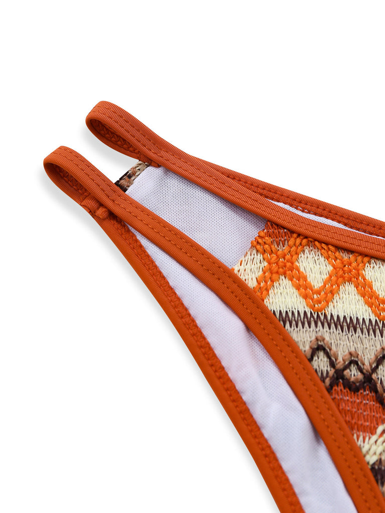Set Bikini Bohémien Geometric in Maglia Halter Anni '70 6