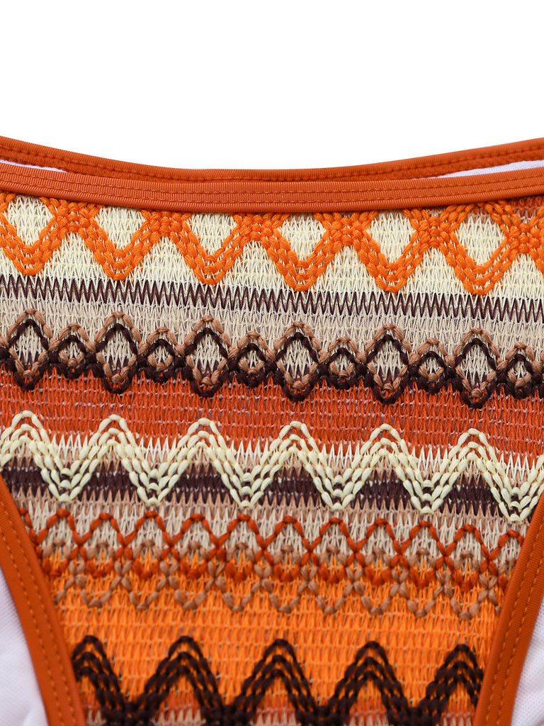 Set Bikini Bohémien Geometric in Maglia Halter Anni '70 7