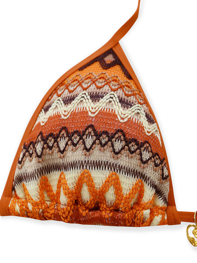 Set Bikini Bohémien Geometric in Maglia Halter Anni '70 4