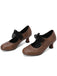 Scarpe Mary Jane con Pizzo e Fiocco con Tacco