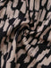Tuta corta marrone anni '40 in raso leopardato con scollo a V