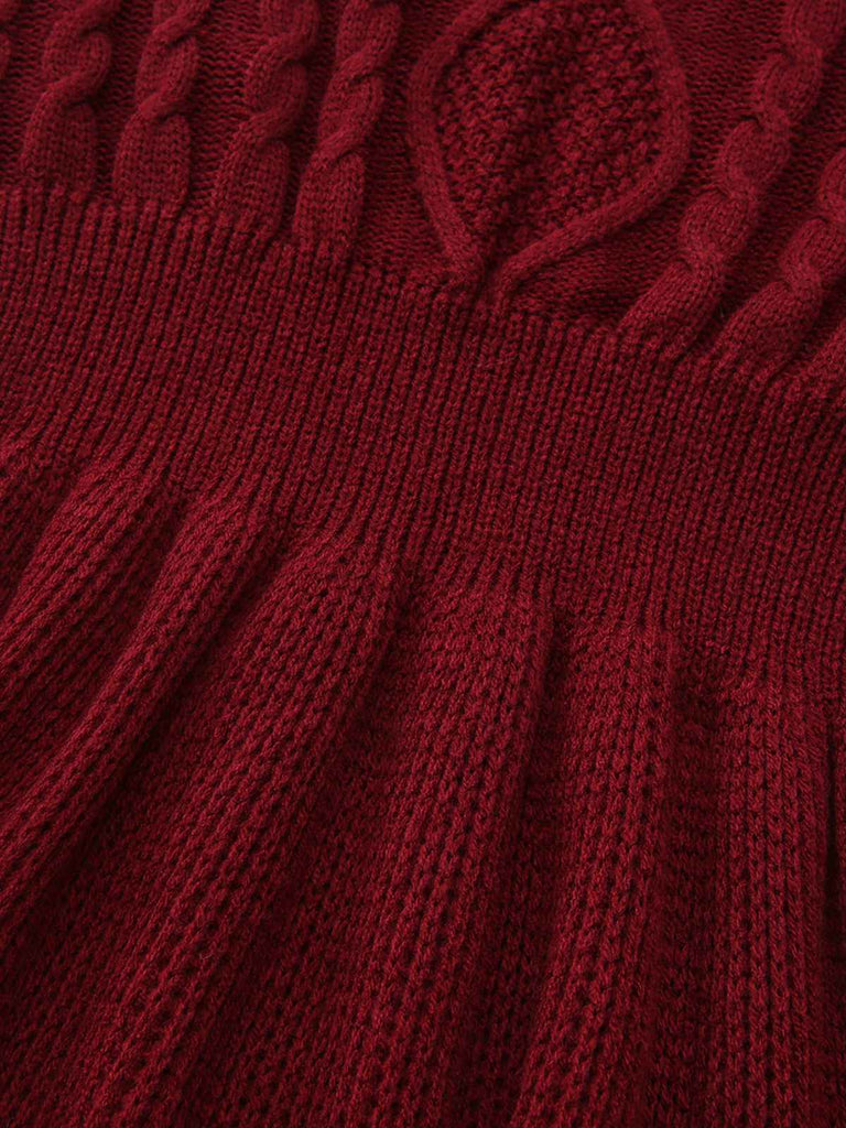 Abito in maglia con maniche a lanterna anni '40