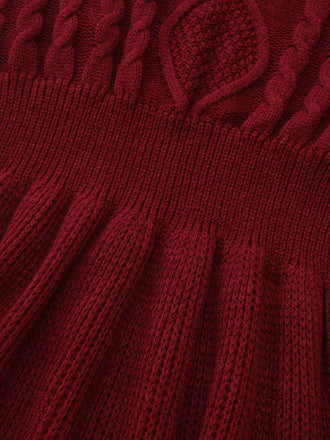 Abito in maglia con maniche a lanterna anni '40