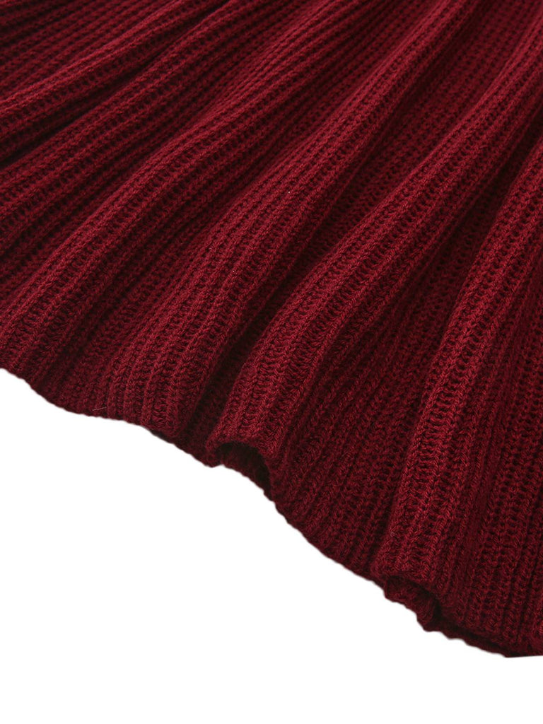 Abito in maglia con maniche a lanterna anni '40