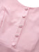 [Prevendita] Abito con mantella e revers a tinta unita rosa anni '50