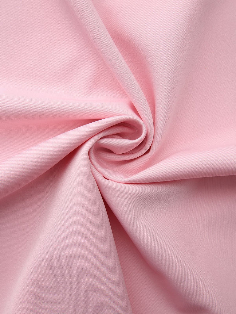 [Prevendita] Abito con mantella e revers a tinta unita rosa anni '50