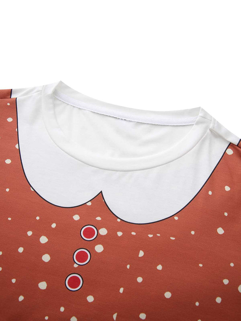 Abito a trapezio con omino di pan di zenzero di Natale anni '60