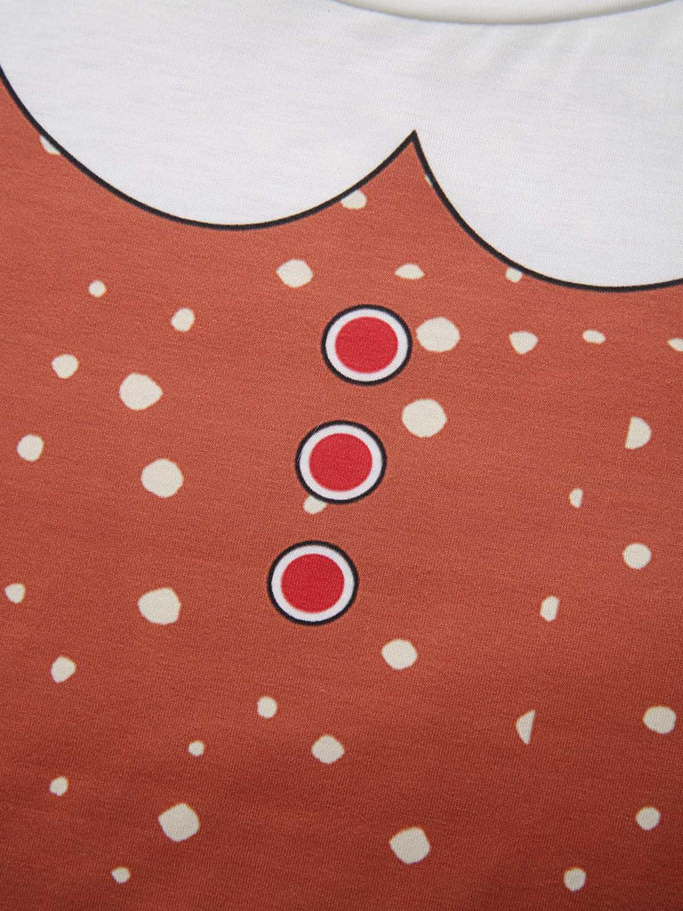Abito a trapezio con omino di pan di zenzero di Natale anni '60