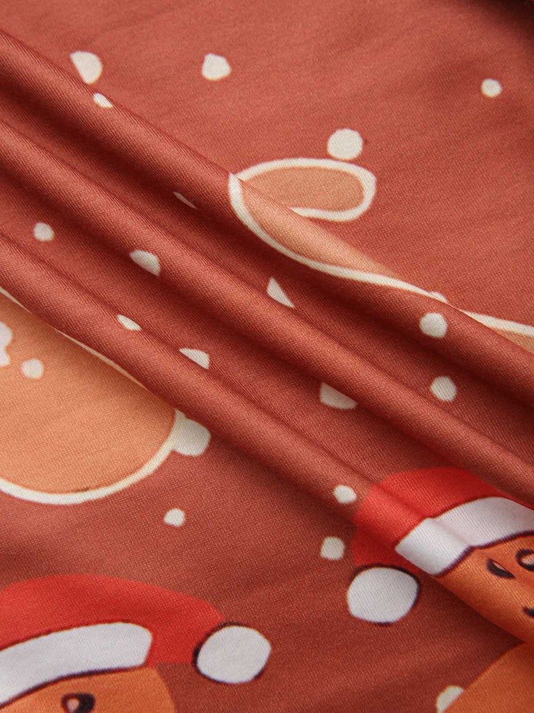 Abito a trapezio con omino di pan di zenzero di Natale anni '60
