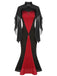 2PCS Abito a sirena e cappotto trasparente Halloween anni '30