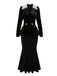 2PCS Top in velluto e gonna a sirena anni '30