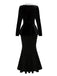 2PCS Top in velluto e gonna a sirena anni '30