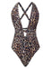 [Pre-Vendita] Costume da Bagno Leopardato Halter Scollo a V Profondo con Incrocio e Copricostume Anni '30 2