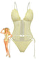 Completo tankini anni '40 in pizzo in tessuto a doppio strato