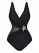 Costumi-intero-nero- anni '50-stella-marina-con-scollo-a-V