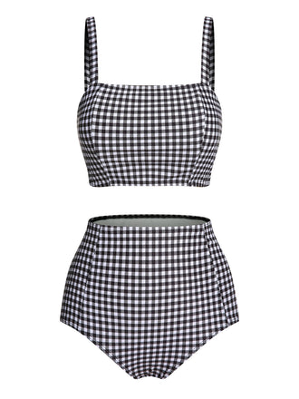 Costumi plaid spalline sottili bianco e nero anni '40