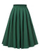 Gonna plissettate tinta unita verde anni '50
