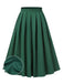 Gonna plissettate tinta unita verde anni '50