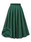 Gonna plissettate tinta unita verde anni '50