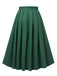 Gonna plissettate tinta unita verde anni '50