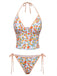 [Prevendita] Set Tankini Arancione Anni '50 con Limoni e scollo all'americana