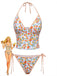 [Prevendita] Set Tankini Arancione Anni '50 con Limoni e scollo all'americana