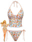 [Prevendita] Set Tankini Arancione Anni '50 con Limoni e scollo all'americana
