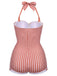 [Pre-Vendita] Costume Intero Arancione a Quadretti Halter con Fiocco Anni '50 6